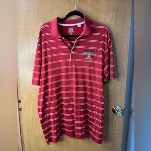 Men’s 2012 Alabama Football Cutter & Buck Red DryTec Polo S/S SZ XL. EUC